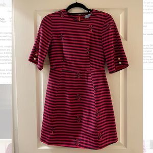 Draper James blue & pink Striped Bow Dress